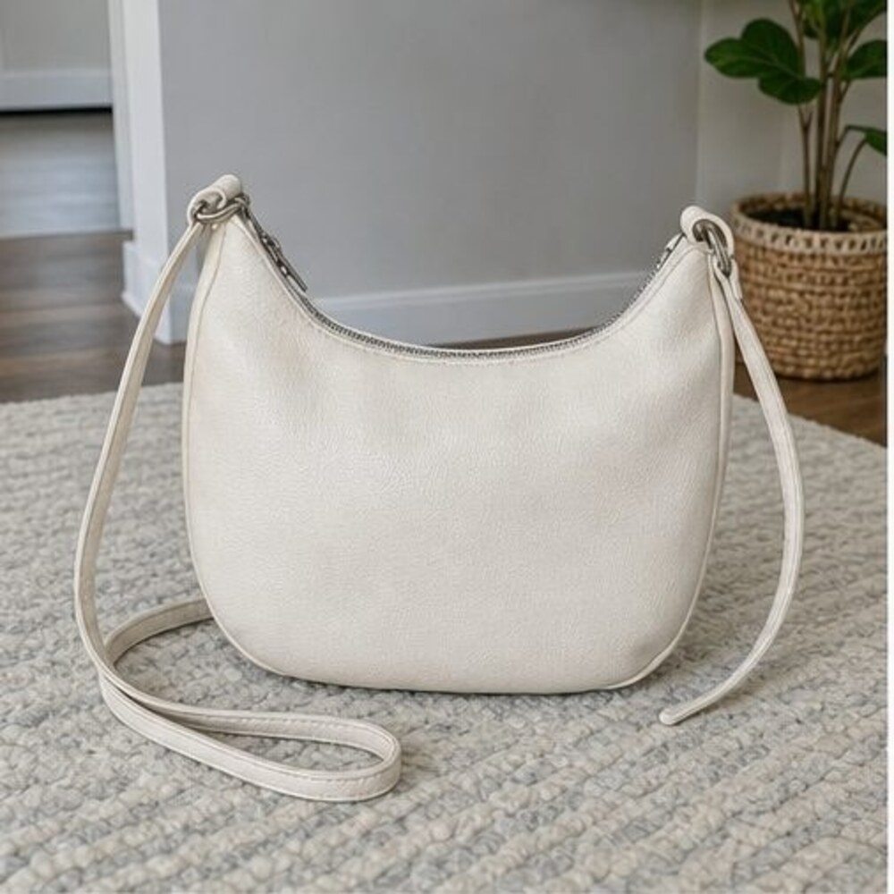 Cream Zip Crossbody Bag